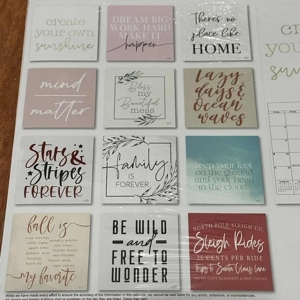 Boho style calendars